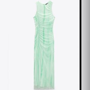 Zara tulle green dress size XS/ perfect condition